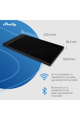 Shelly Wall Display Xl Akıllı Ev Kontrol Paneli Siyah