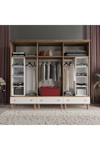 Beenal Furkan 6 Kapaklı Gardırop Dolap 240 CM Atlantik Çam - Aytaşı