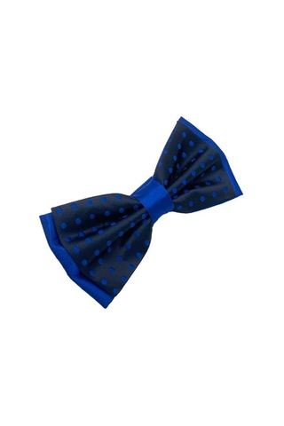 Brianze Saks Mavi Noktalı Lacivert Papyon Saks Mavi - Lacivert