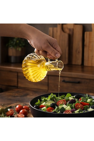 Porsima 415 2li Standlı Mantar Kapaklı Borosilikat Cam Yağlık Sirkelik Yağdanlık 250+250ml Şeffaf
