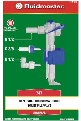 Fluidmaster Gömme Rezervuar Doldurma Grubu Flatör Şamandıra Beyaz Fluidmaster Gömme Rezervuar Doldurma Grubu Flatör Şamandıra Beyaz