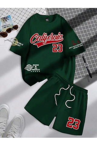 Tarzsokak Manfinity Hypemode Erkek Fitted Tişört Ve Şort Takımı Minimalist Moda Günlük Giyim Beyaz