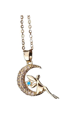 Pigado Paslanmaz Çelik Ayda Oturan Melek Kolye