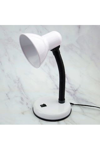 Atlanta Beyaz Masa Lambası Gece Çalışma Lambası E27 Duy