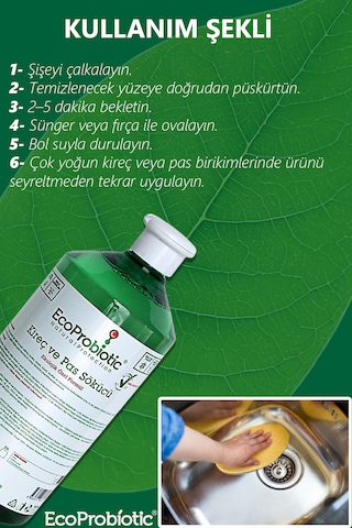 Organik Kireç Ve Pas Sökücü Sprey Güçlü Doğal Temizlik 1 Lt. Tekli