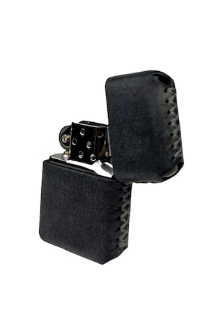 Handmade El Yapımı Hakiki Deri Zippo Modeli Çakmak Antrasit