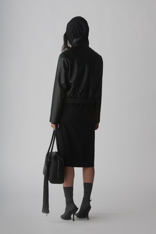 Suud Collection Siyah Kiera Deri Ceket