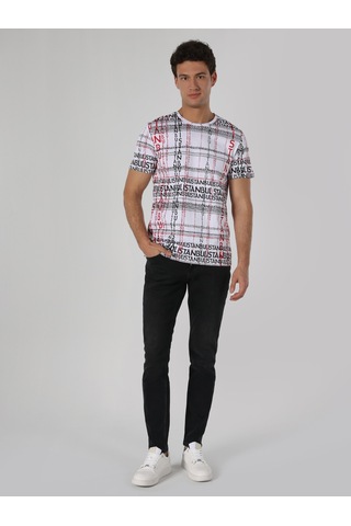 Colin'S Istanbul Baskılı Beyaz Erkek Kısa Kol Tişört Cl1064300_Q1.V1_Wht