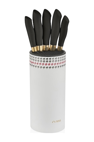 N3293 Berry Silindir 6 Lı Bıçak Seti-kazayağı Beyaz