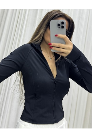 Daves Fermuarlı Slim Fit Parmak Detaylı -siyah Siyah