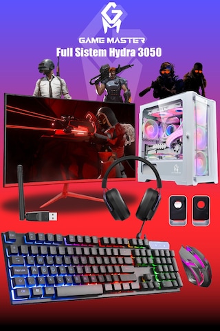 Game Master Hydra 3050 R5-5500 16 GB 512 GB M.2 SSD RTX3050 27" Free Dos Masaüstü Oyuncu Bilgisayarı