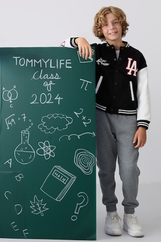Tommylife Tommy Life Siyah Pamuklu Kalın İçi Tüylü Yumuşak Dokulu Standart Fit Nakışlı Erkek Çocuk Kolej Ceket - 11258 Siyah