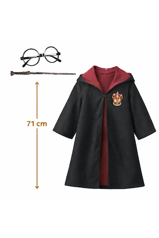 Go İthalat Harry Potter Çocuk Bebek Kostüm Seti Asa Gözlük Pelerin 71 Cm 2-4 Yaş