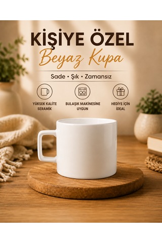 Kişiye Özel Fotoğraflı Beyaz Fincan Kupa