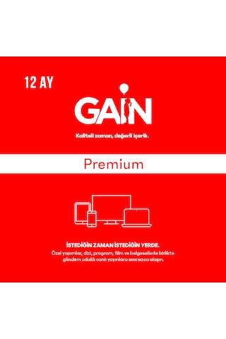 Gain  Premium 12 Aylık Üyelik