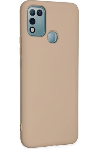 Cosmotex Newface İnfinix Hot 10 Play Kılıf Nano İçi Kadife Silikon - Pudra
