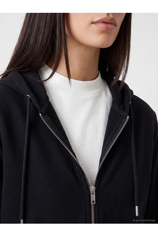Lcw Everyday Siyah Kalın Oversize Kadın Fermuarlı Sweatshirt