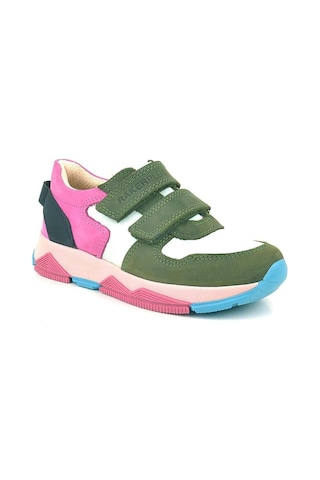 Ortopedikal 3880 Rakerplus Hakiki Deri Yeşil Beyaz Pembe Çocuk Sneakers Spor Ayakkabı Cırtlı Yeşil Beyaz Pembe