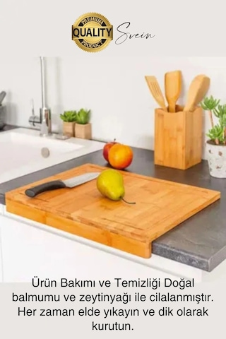 Ahşap Kesme Tahtası Panosu Doğrama Ayaklı Tezgah Üstü Hijyenik Deforme Olmaz Dayanıklı 35x24 Cm Çok Renkli