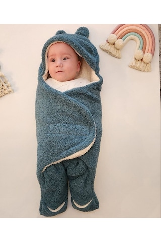 Rokeff Wellsoft Dış Kundak 0-6 Ay Turkuaz-Krem Turkuaz - Krem