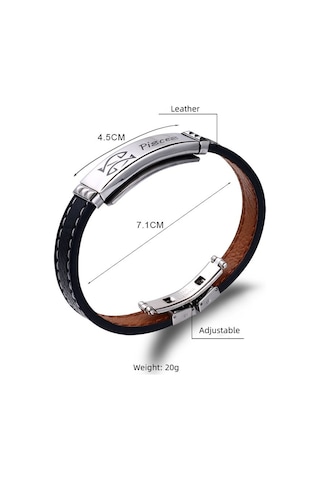 Deri&Çelik Kombinli Kişiye Özel İsim Harf/Yazılı Boğa Burcu Erkek