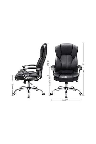 Yüksek Sırtlı Ofis Koltuğu, Siyah, Konforlu Ve Ergonomik Açık Gri