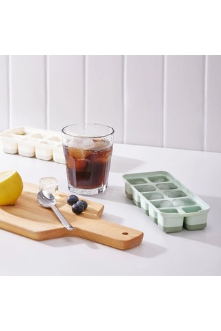 Ikea Spjutrocka Kapaklı 2'li Buz Kalıbı 20 X 8 X 3 Cm Açık Bej / Açık Yeşil