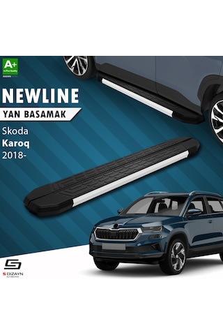 S-dizayn Skoda Karoq Newline Aluminyum Yan Basamak 173 Cm 2018 Üzeri A+ Kalite