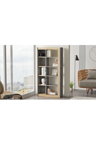 Arya Kitaplık 149cm Keçe-beton Ary23-kr Gri