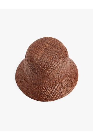 Koton Bucket Hasır Şapka Koyu Kahverengi 6sak40092aa Koyu Kahve