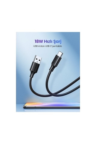 1 M Uzunluğunda Usb-c - Usb-a Hızlı Şarj Kablosu