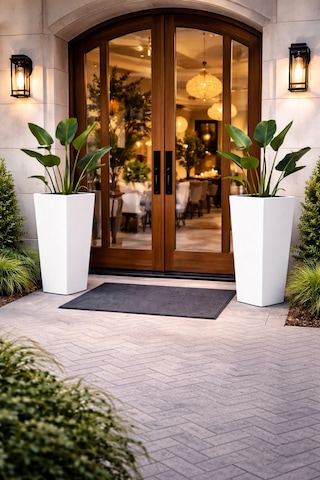 Modern Dekoratif Karekonik Fiber Saksı Modeli 50x35x35