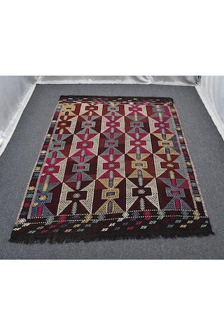 Zehra Abla Halı El Dokuma Görkemli Karakeçili Balıkesir Yörük Yün Cecim Kilim 7096 Çok Renkli
