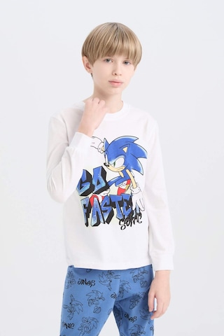 DeFacto Erkek Çocuk Pijama Takımı Sonic the Hedgehog Bisiklet Yaka Uzun Kollu Tişört Uzun Alt D5513A824WNWT34