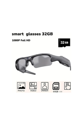 Honeybeeshop Siyah Hd Akıllı Gözlük 32gb Dahili Kamera Video Kayıt Outdoor Spor Bisiklet Gözlüğü