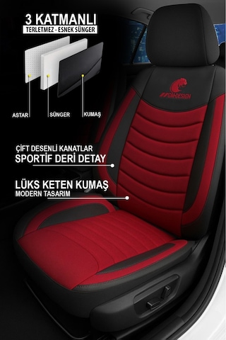 Panther Serisi Keten Kumaş Oto Koltuk Kılıfı Ford Focus-fiesta-escorta Uyumlu