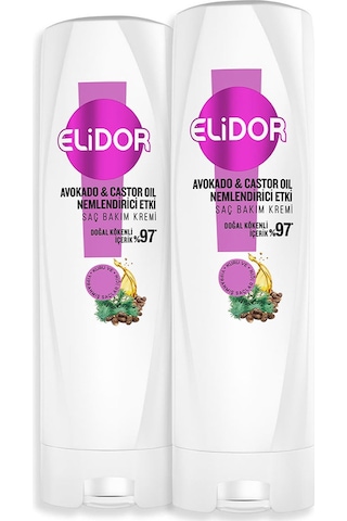 Elidor Avokado ve Castor Oil Nemlendirici Etki Saç Bakım Kremi 2 x 350 ML