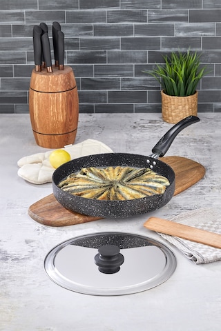 Polochef Çupra Granit Balık Ve Börek Tavası Siyah 32 Cm Siyah