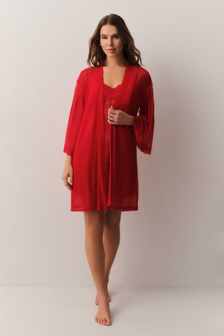 Suwen Dark Romance Kısa Sabahlık St4455615082 Kırmızı