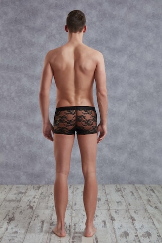 Doreanse Erkek Siyah Dantelli Çiçek Desenli Mini Paça Transparan Boxer 1952 Çok Renkli