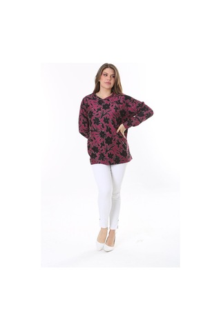 Kadın Büyük Beden Renkli Desenli Sweatshirt 65n37809-renkli Çok Renkli