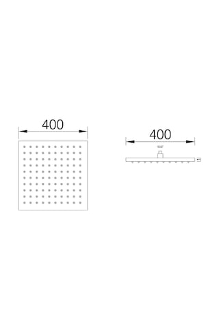 Fause Tepe Duş Başlığı Kare Slim 304 Metal 40x40 Cm Mat Siyah Çok Renkli