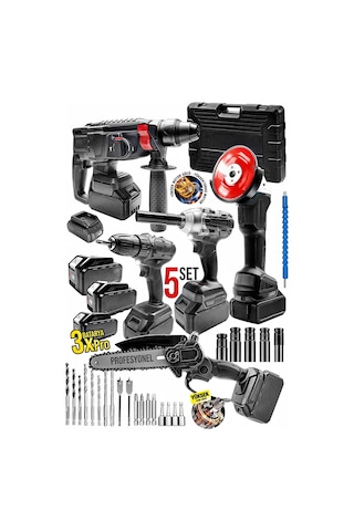 5'li Set Şarjlı Taşlama-şarjlı Hilti-darbeli Şarjlı Matka...