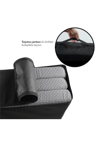 Xpermate Katlanır Çift Kişilik Yatak Çantalı 120x180x8 Gri