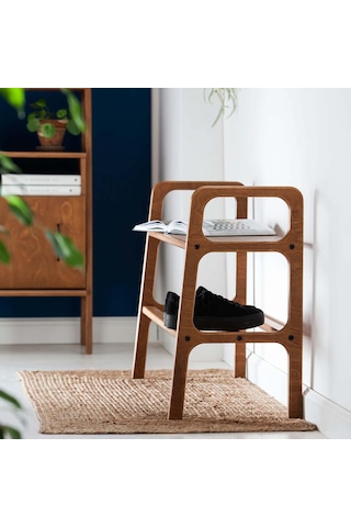 Woodesk Porta, Ahşap, Ayakkabılık, 100x40, Ceviz Renk Ceviz