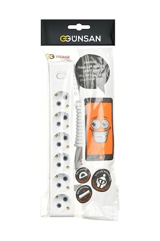 Visage Altılı Çocuk Korumalı Topraklı Anahtarlı Grup Priz 5m