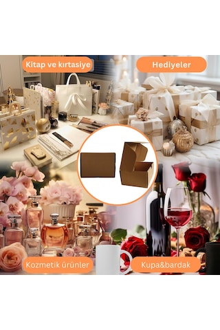 Kilitli E-ticaret Hediye Kutusu, Kraft Karton Kargo Paketleme Kutusu, 25 Adet, 17x12x5 Cm 25 Adet