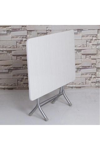 Evistro Katlanır Ahşap Mutfak Ve Balkon Masası Beyaz 70X110Cm
