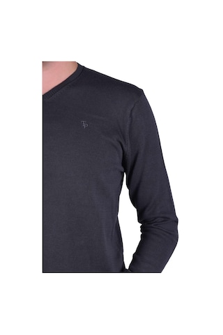 Erkek V Yaka Triko Kazak Füme Regular Fit Pamuklu, Ot-Kzk-20005 Füme