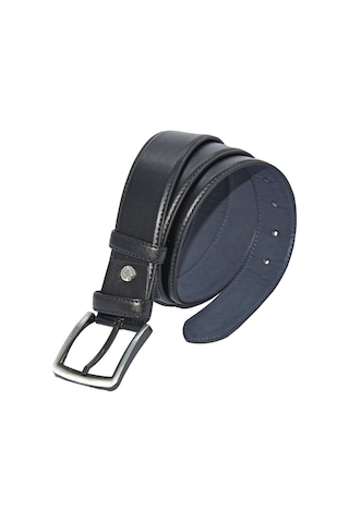 Süzer Deri Siyah Suni Deri Dikişli Model 4 Cm.lik Klasik Kemer - 7400-düz Siyah